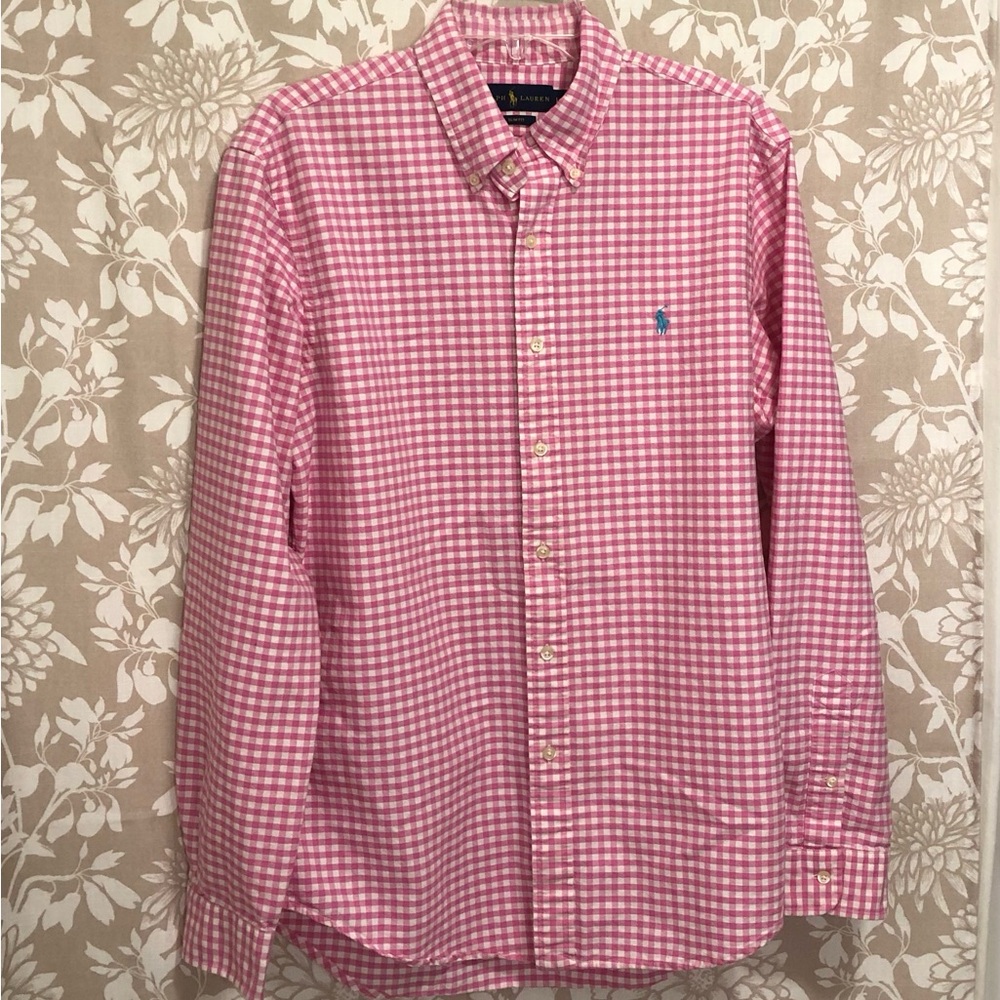 Polo by Ralph Lauren Men's Pink Gingham Shirt